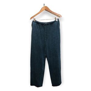 Silvany‎ Drawstring Pants Womens Large XL Relaxed Stretch Pockets Indigo Blue
